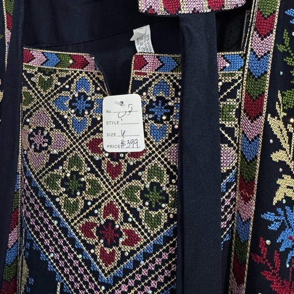 Women’s Thobe Plus Size 6 (4X - 5X) Middle East Dress Navy Blue Embroidered NEW - Picture 9 of 14